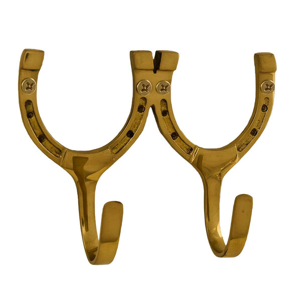 Brass Double Horseshoe Hook